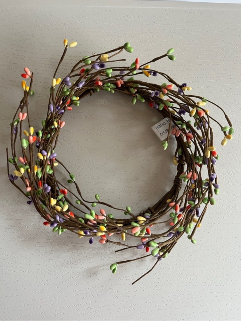Spring Mini Wreath | Pastel Berry Twig Ring | Easter Decor / Candle Ring
